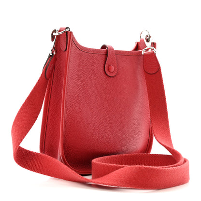 Hermes Taurillon Clemence Evelyne TPM Rouge De Coeur 3 of 11