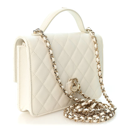 Chanel Caviar Quilted Top Handle Mini Chanel 25 Backpack White 3 of 12