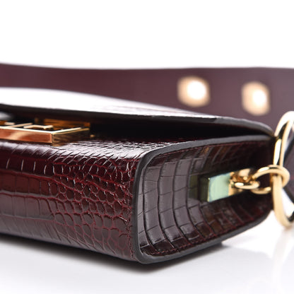 Givenchy Calfskin Crocodile Embossed Eden Belt Bag Eggplant 10 of 10