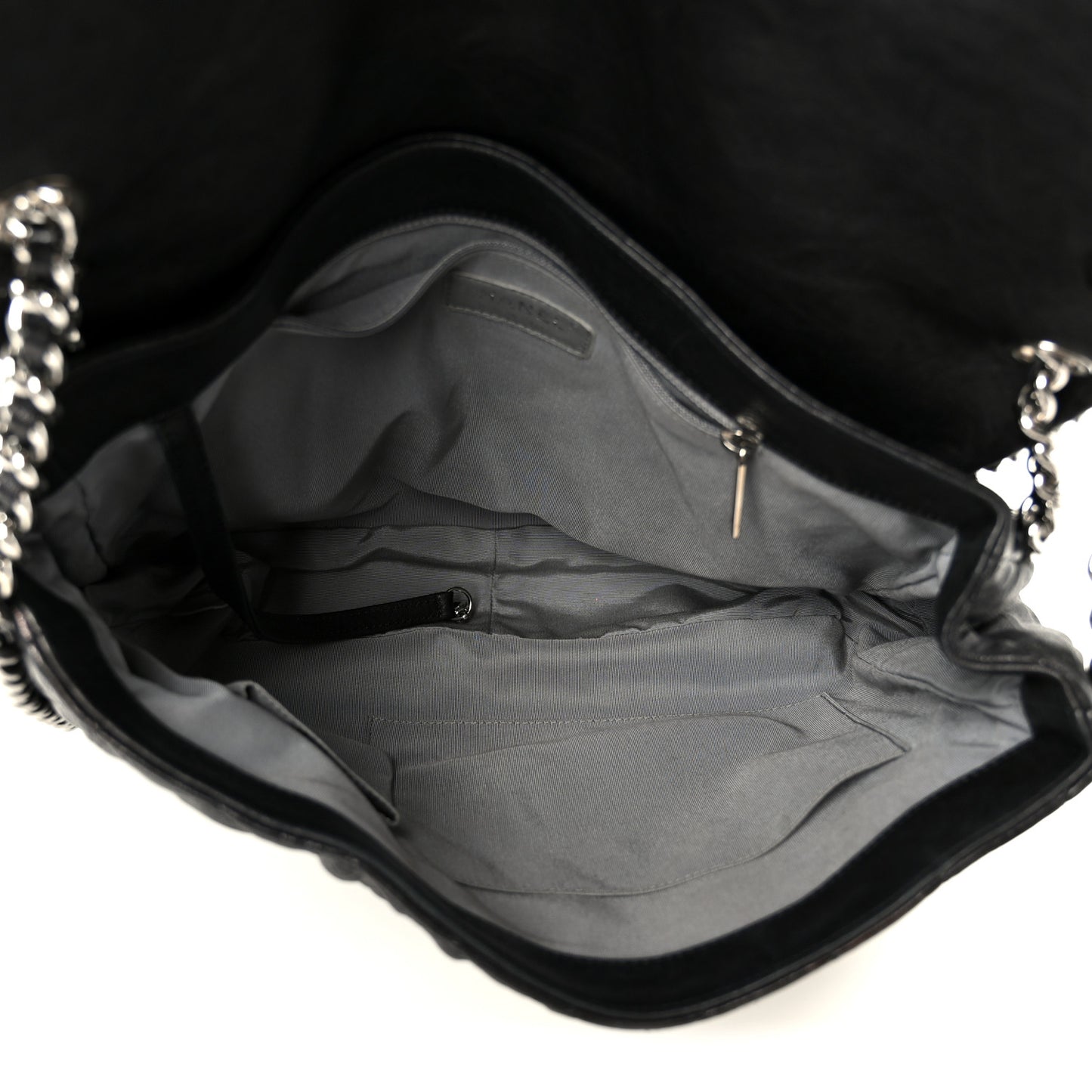 Washed Lambskin Quilted Maxi Chain Around Flap Black