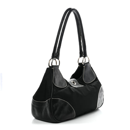 Prada Tessuto Nylon Moon Shoulder Bag Black 3 of 12