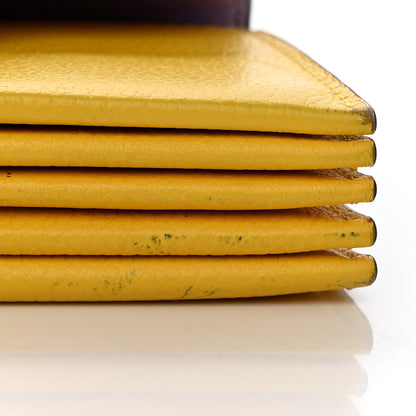 Versace Grained Calfskin Medusa Card Holder Yellow Purple 15 of 18