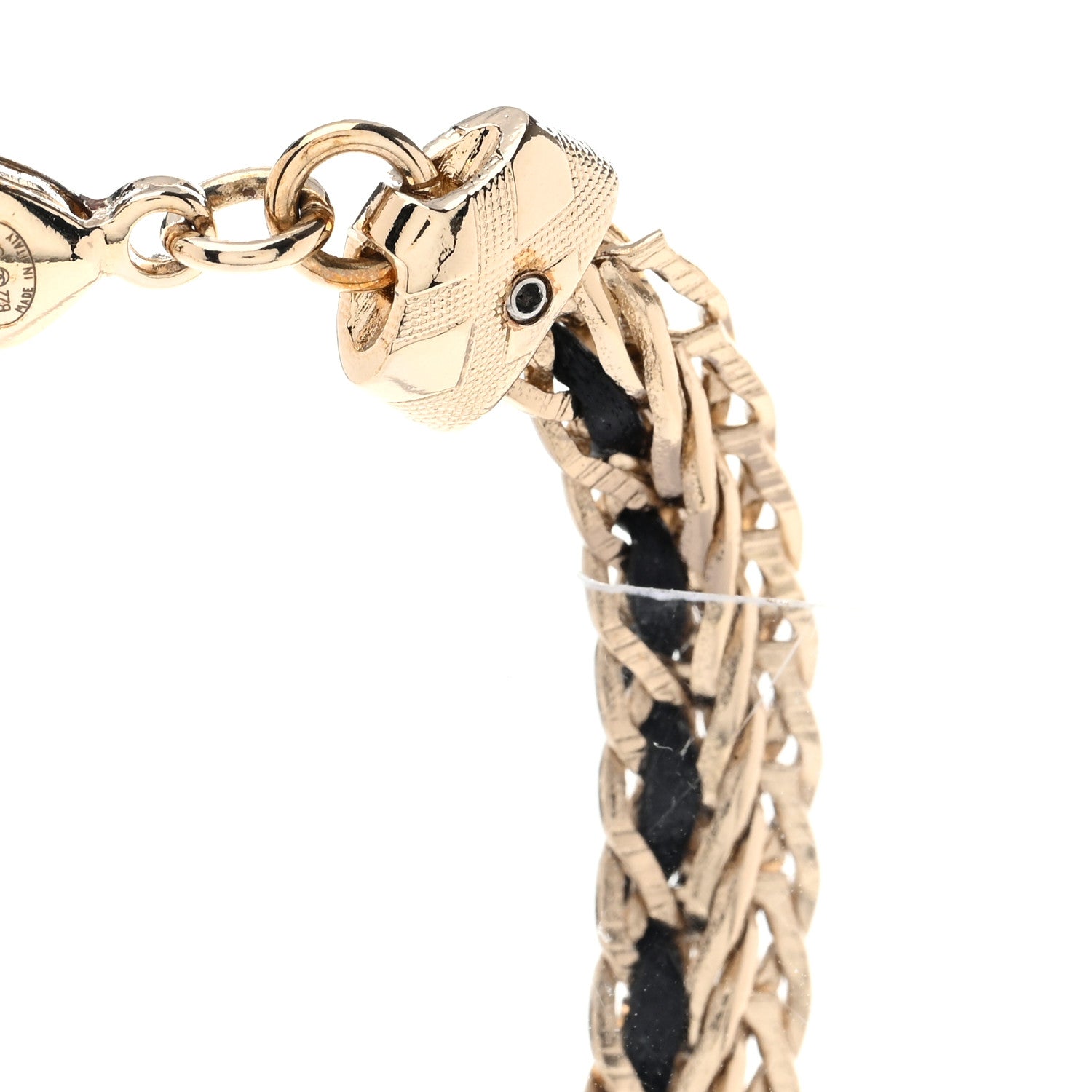 Chanel Metal Lambskin CC Chain Necklace Gold Black 6 of 7