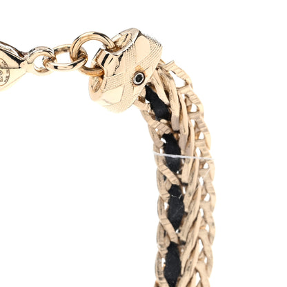 Chanel Metal Lambskin CC Chain Necklace Gold Black 6 of 7
