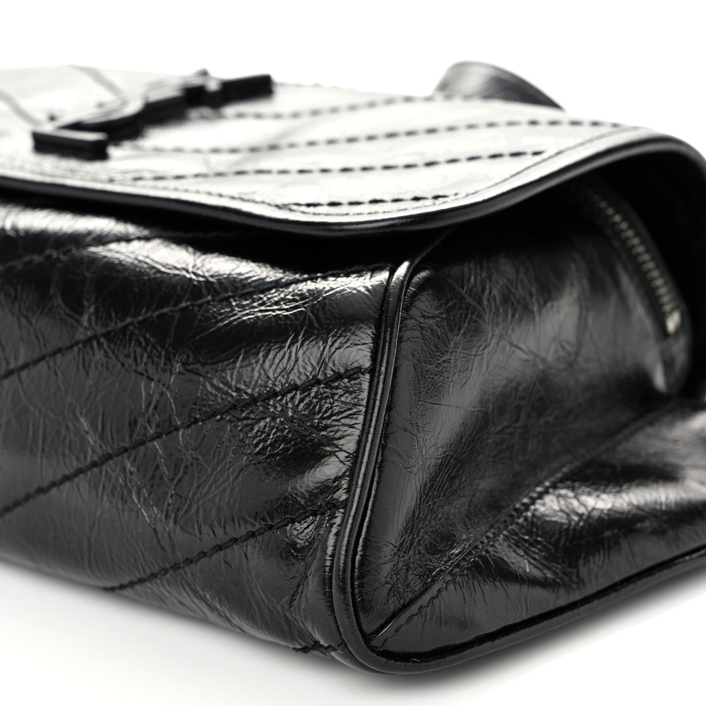 Crinkled Calfskin Matelasse Monogram Niki Body Bag Black
