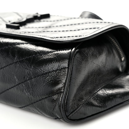 Saint Laurent Crinkled Calfskin Matelasse Monogram Niki Body Bag Black 10 of 11