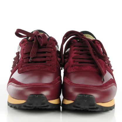 Valentino Garavani Calfskin Suede Rockstud Sneakers 37 Rubin 2 of 7