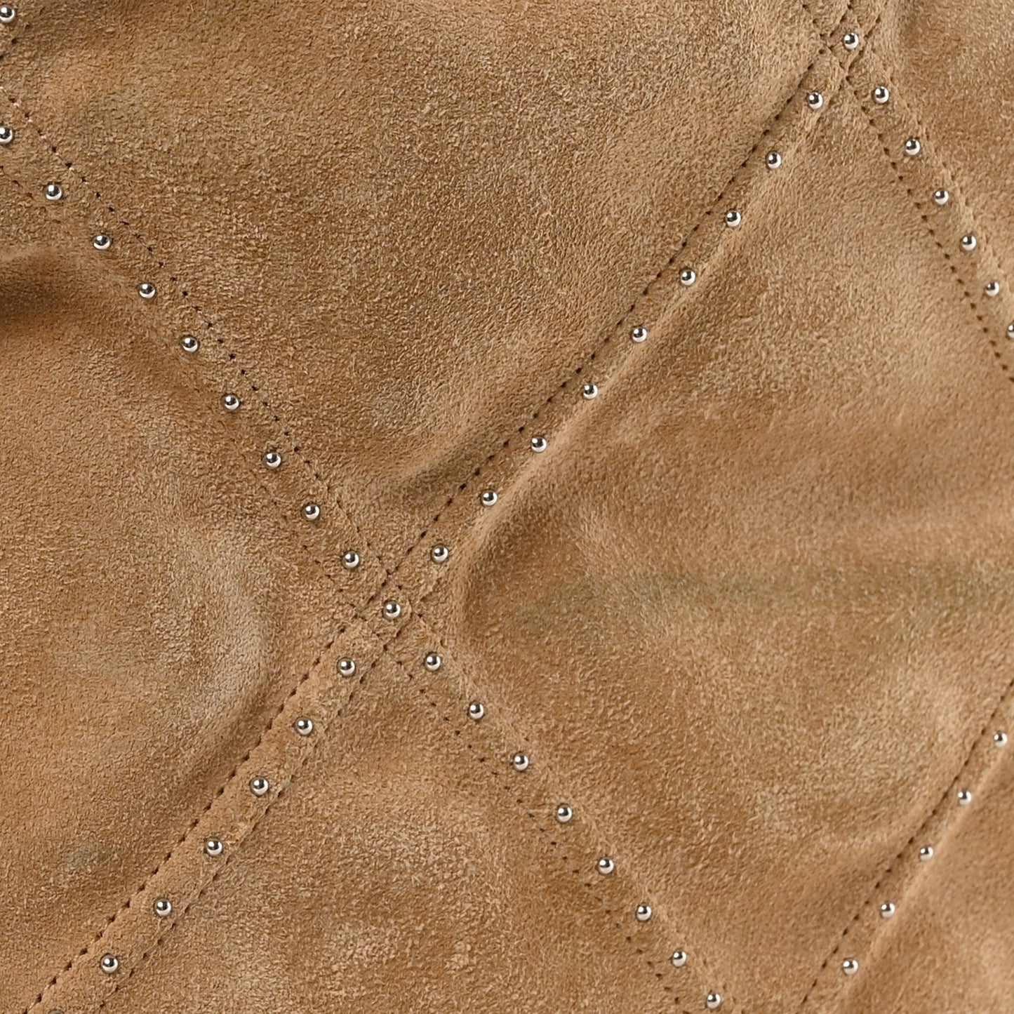 Suede Quilted Studded Small Chanel 22 Beige