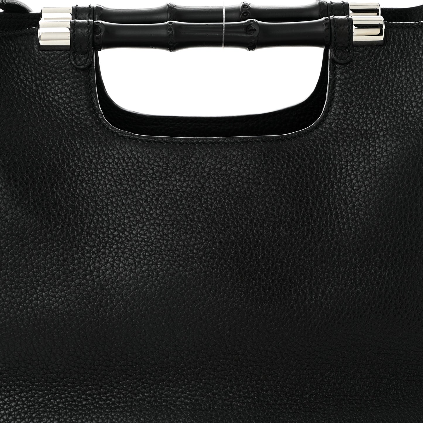Calfskin Medium Bamboo Daily Shopper Black