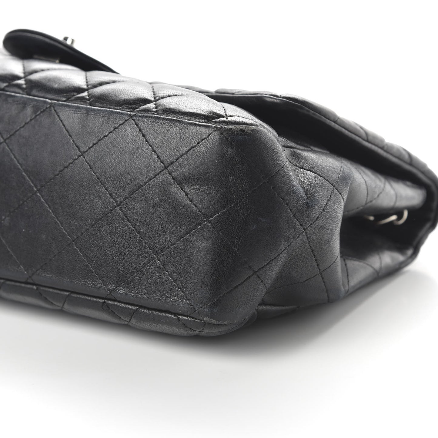 Lambskin Quilted Jumbo Single Flap Black