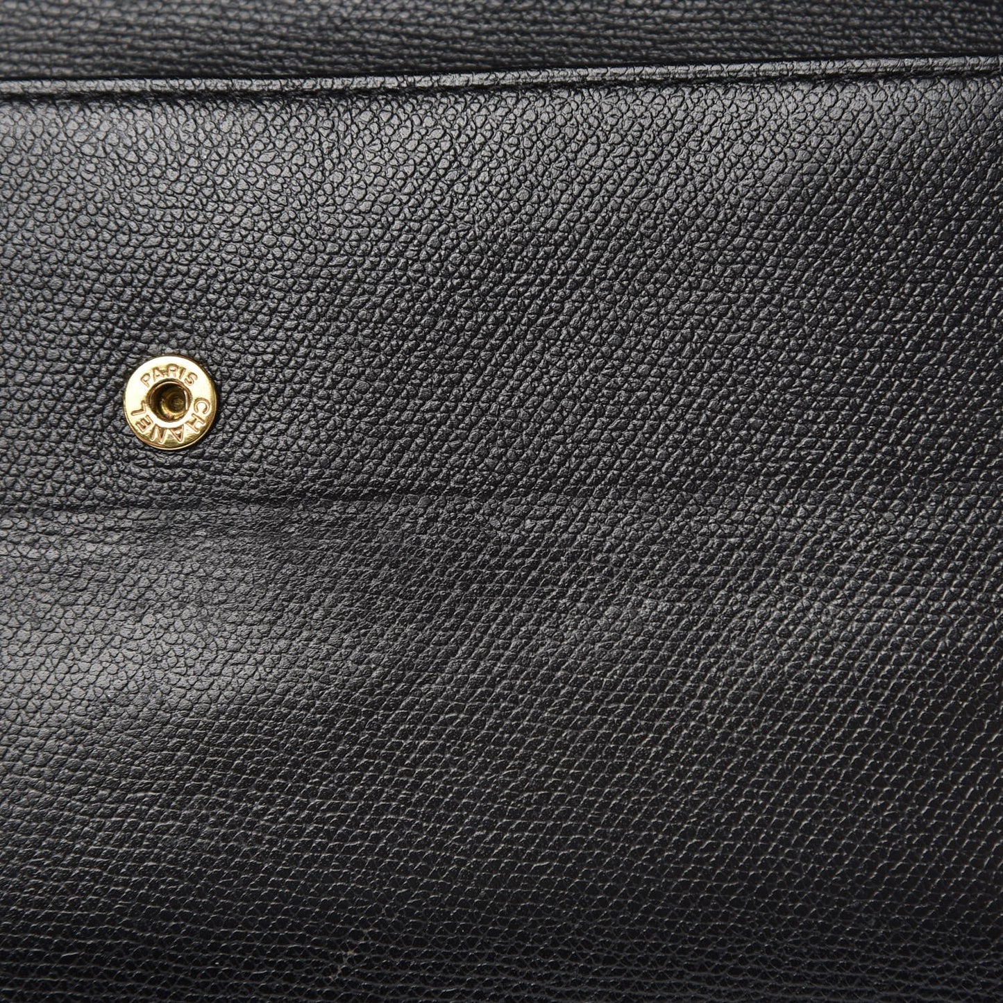 Grained Calfskin CC Button Wallet Black