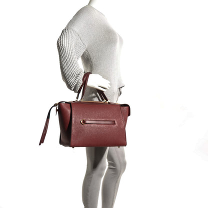 Celine Goatskin Smooth Calfskin Small Ring Bag Dark Ruby 2 of 9