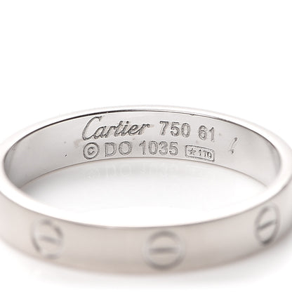 Cartier 18K White Gold 3.5mm LOVE Wedding Band Ring 61 9.5 4 of 4
