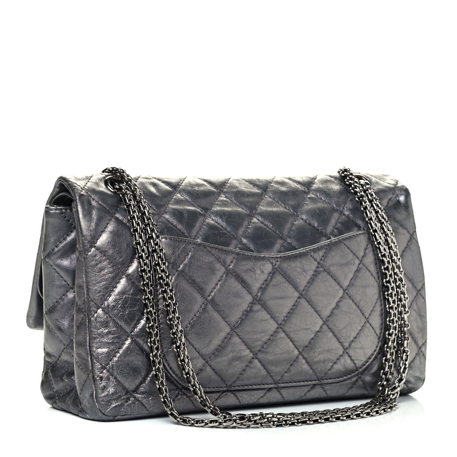 Chanel Metallic Aged Calfskin Quilted 2.55 Reissue 227 Flap Dark Silver 2 of 4