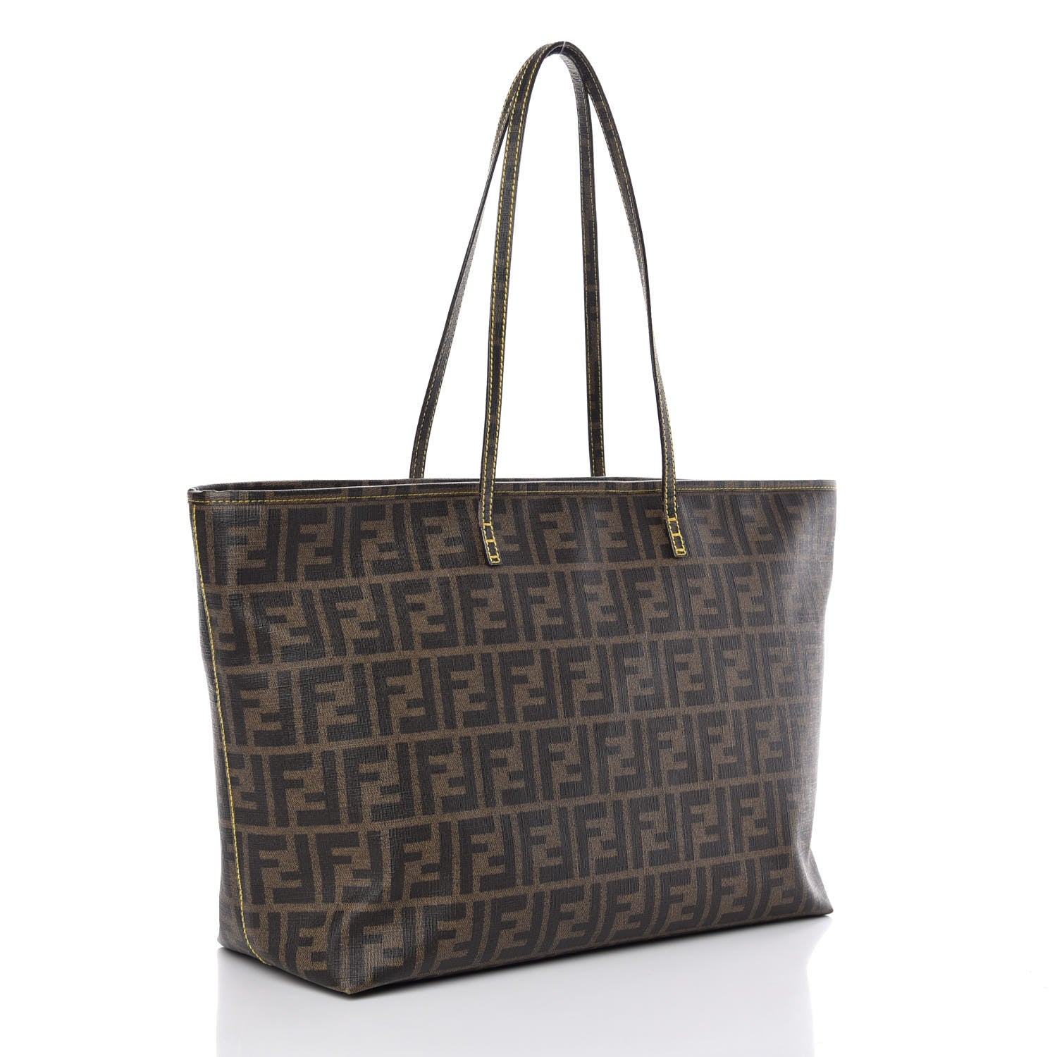 Fendi Zucca Spalmati Medium Roll Tote Tobacco Giallo 3 of 10