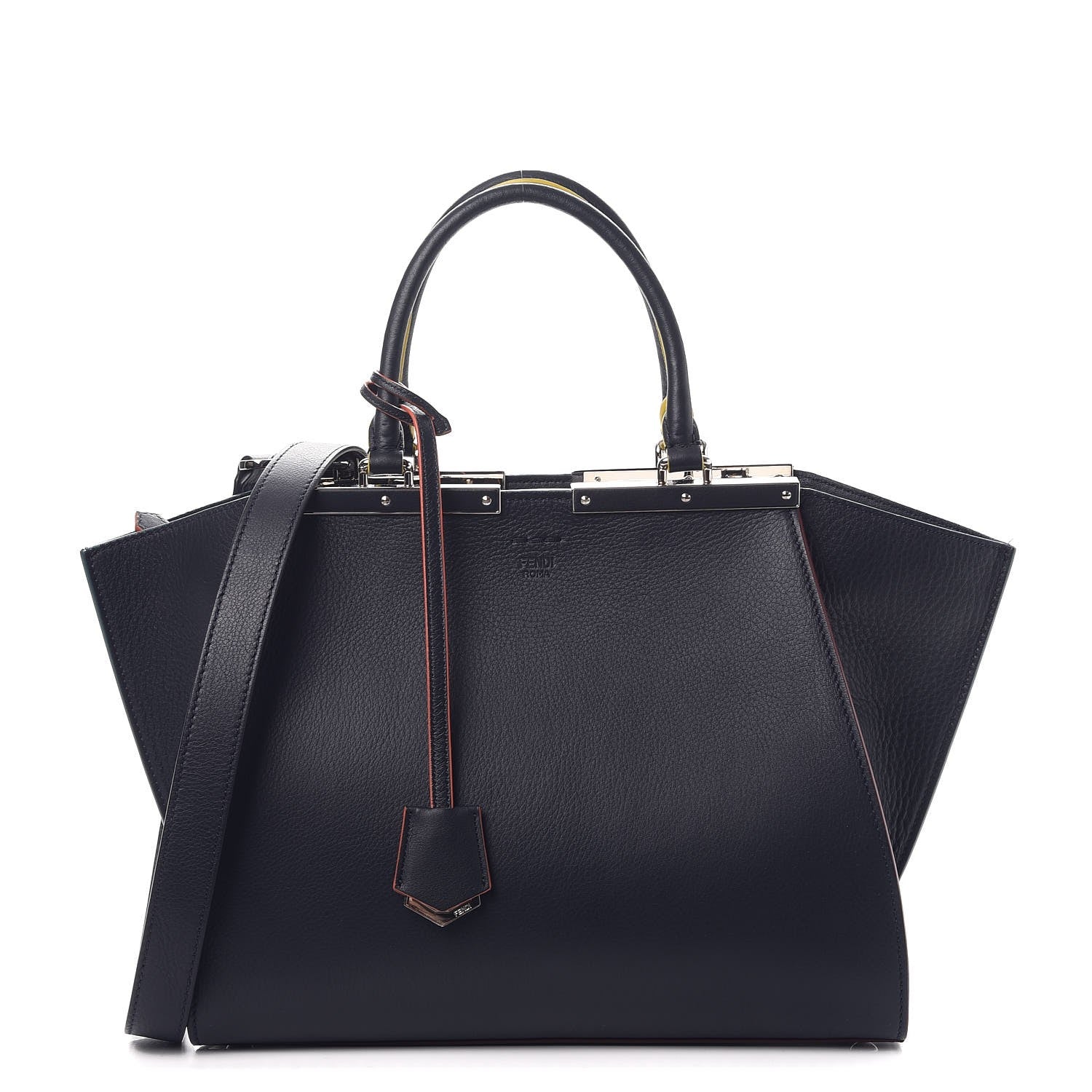 Fendi Vitello Dolce Century Petite 3Jours Tote Blue Notte 1 of 12