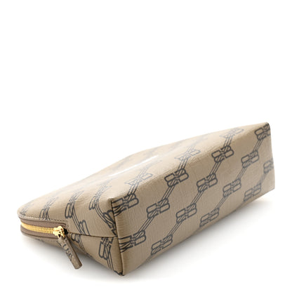 Balenciaga Coated Canvas BB Monogram Signature Toiletry Pouch Beige Brown 4 of 9