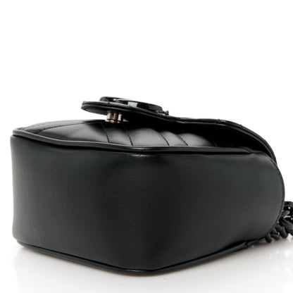 Gucci Calfskin Matelasse Monochrome GG Marmont Chain Mini Belt Bag Black 10 of 11
