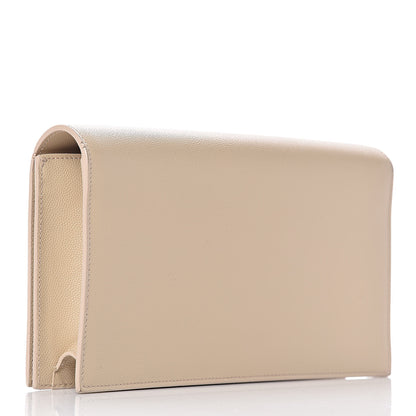 Saint Laurent Grain De Poudre Classic Kate Monogram Clutch Nude Powder 3 of 9