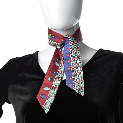 Hermes Silk Parures Des Maharajas Twilly Bordeaux Violet 2 of 5