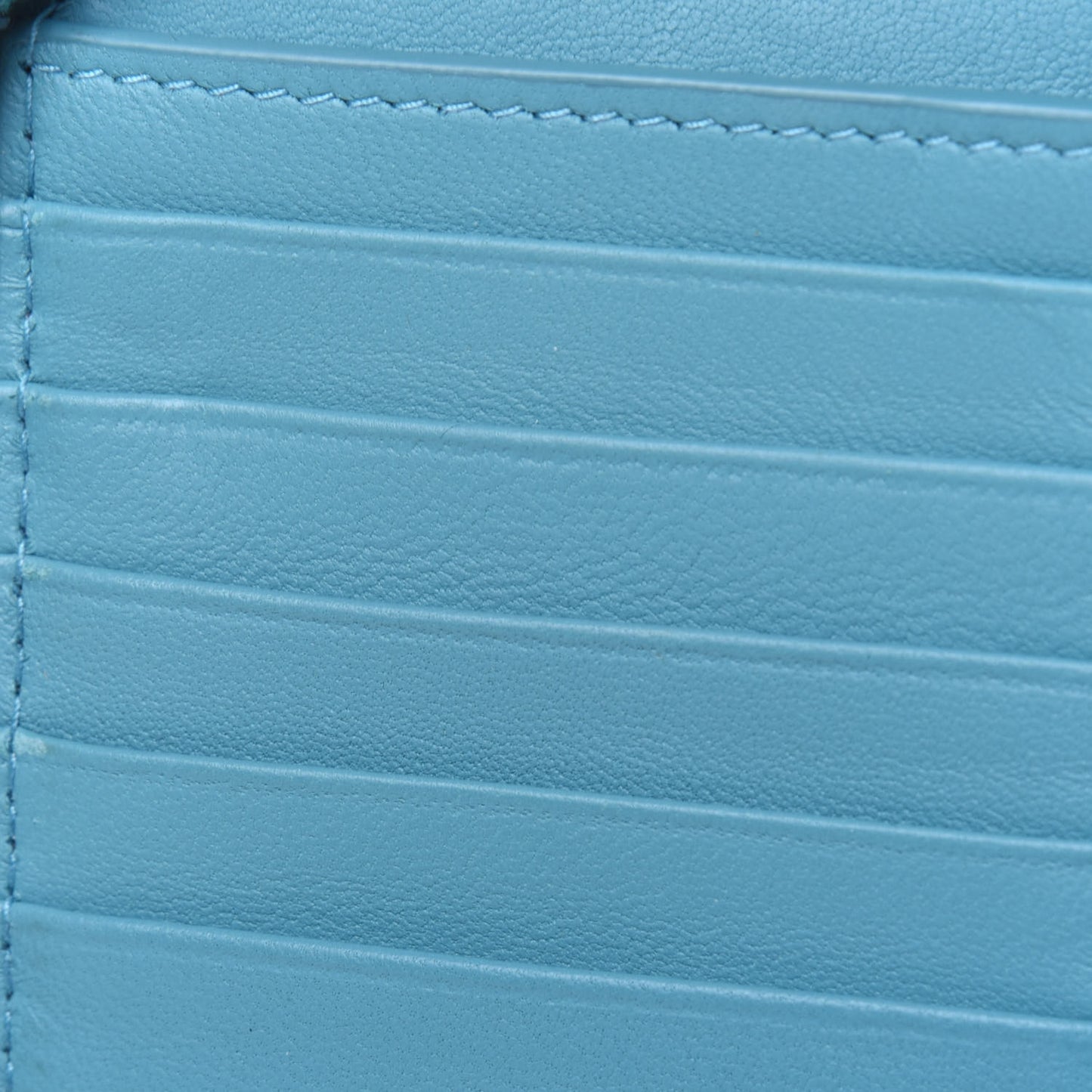 Nappa Intrecciato Zip Around Wallet Turquoise