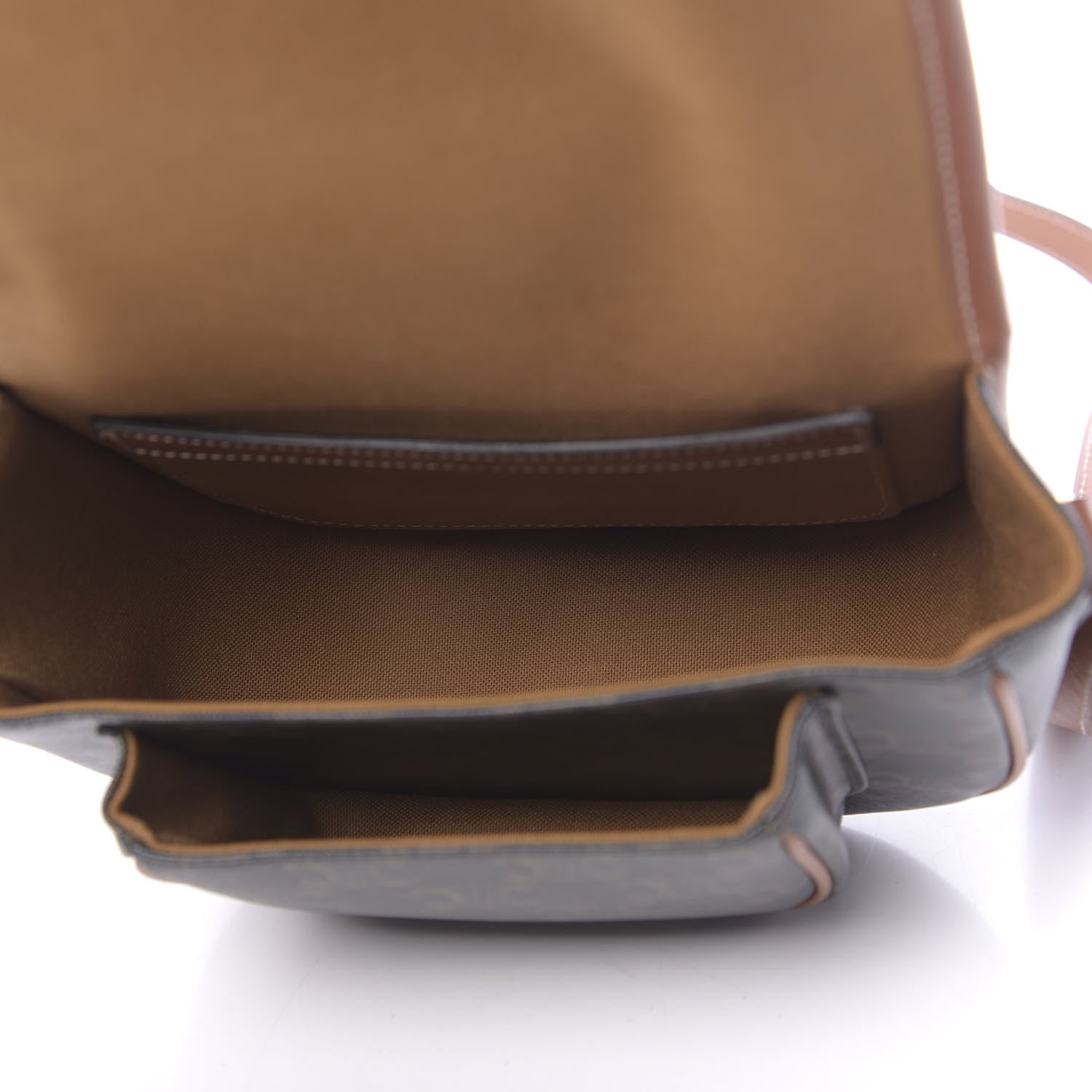 Celine Triomphe Canvas Medium Folco Bag Tan 7 of 10