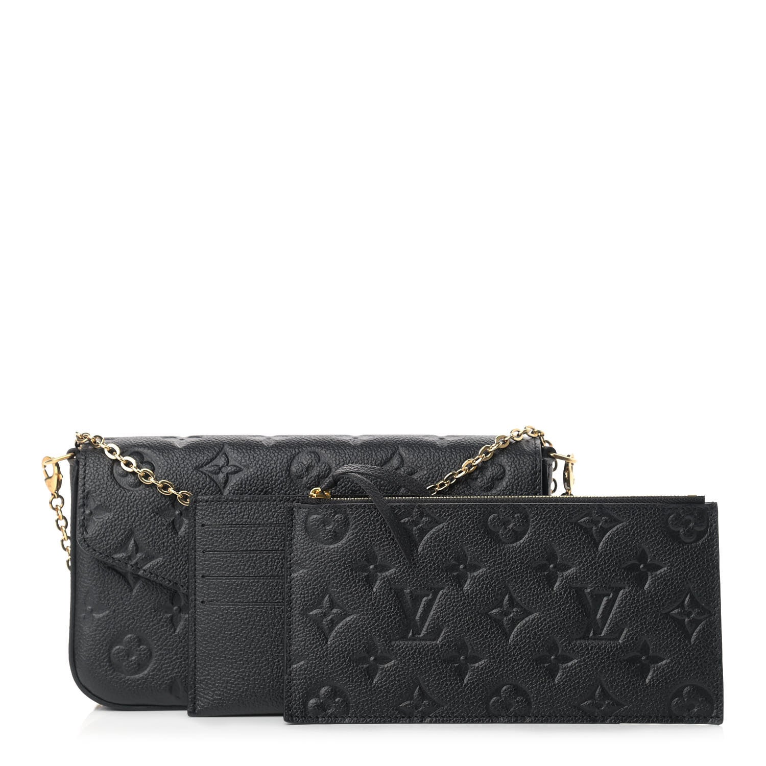 Louis Vuitton Empreinte Pochette Felicie Chain Wallet Black 1 of 13
