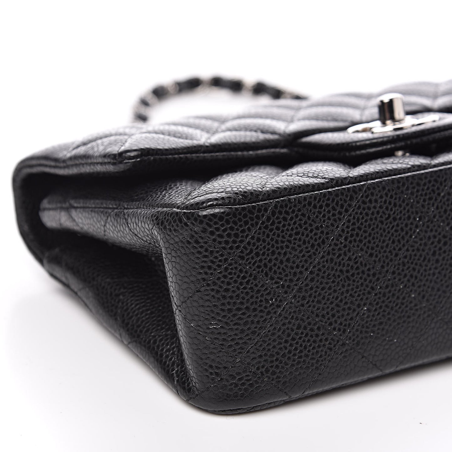 Caviar Quilted Mini Rectangular Flap Black