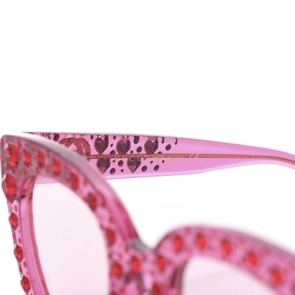 Gucci Acetate Crystal Heart GG0116S Sunglasses Fuchsia 5 of 6