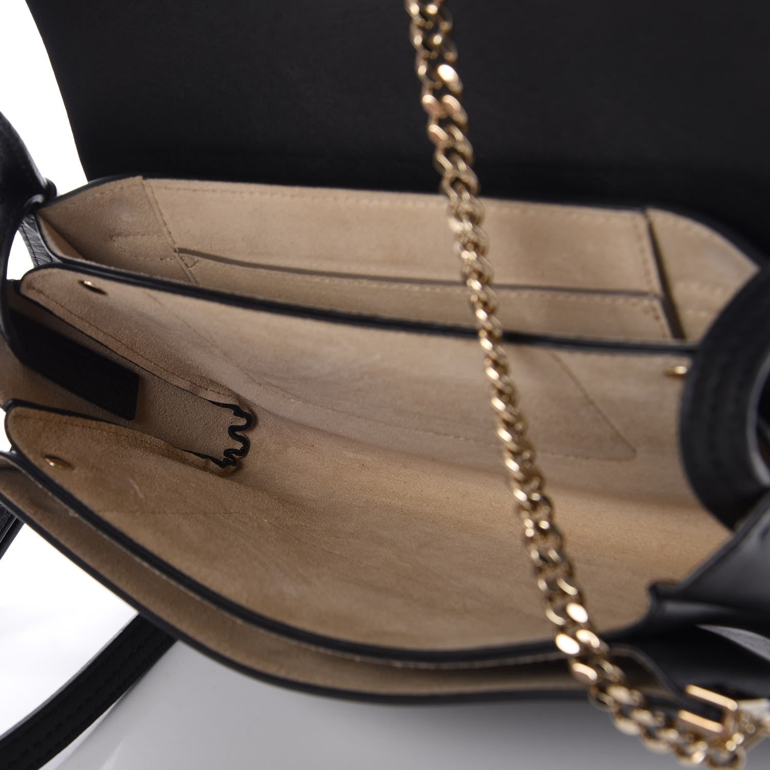 Chloe Suede Calfskin Small Faye Shoulder Bag Black 9 of 9