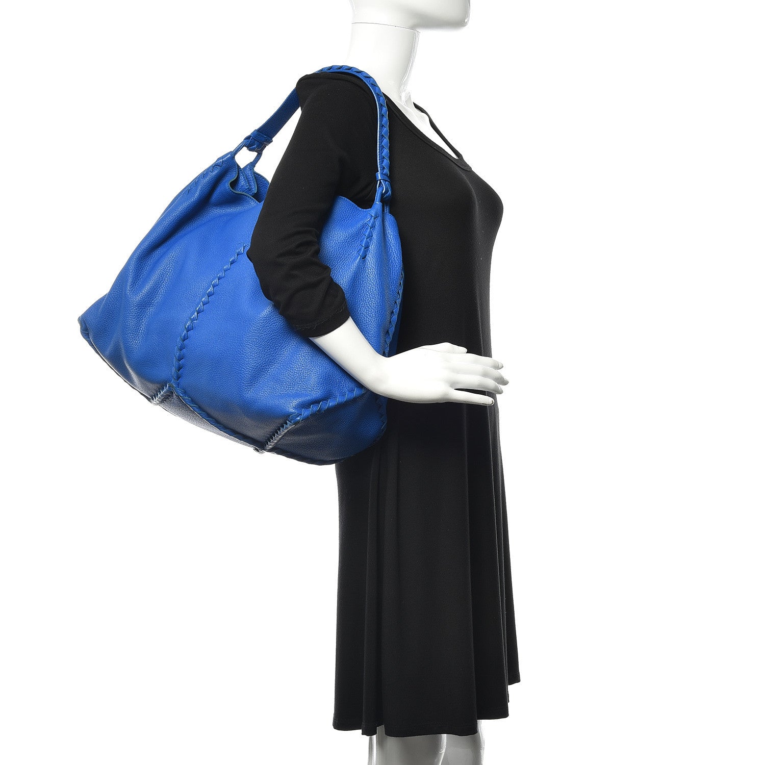 Bottega Veneta Cervo Deerskin Hobo Signal Blue 2 of 13