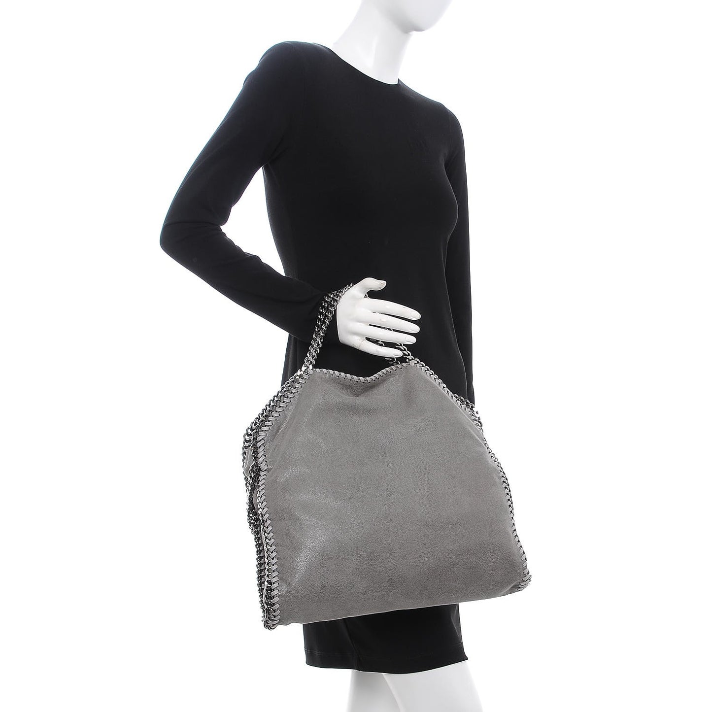 Shaggy Deer Falabella Fold Over Tote Grey