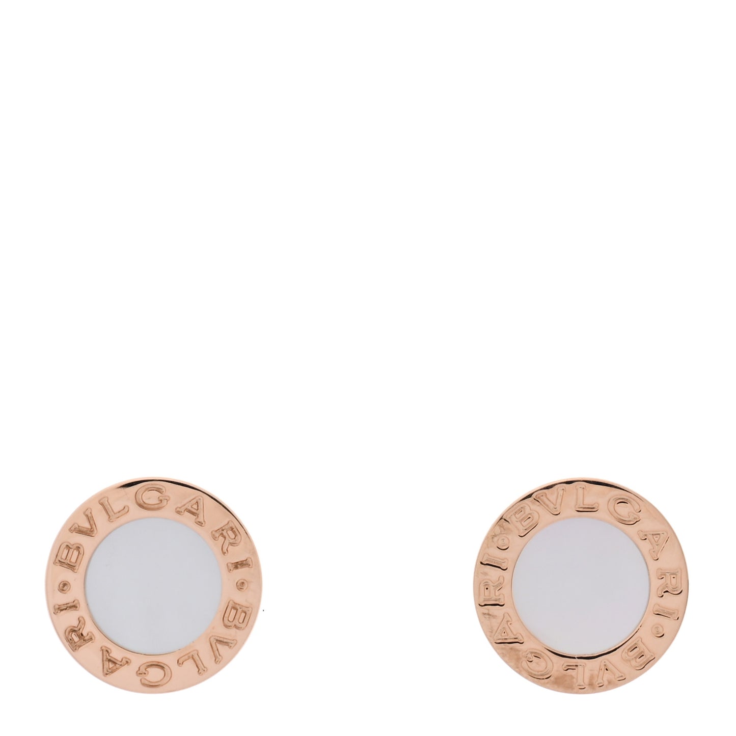 18K Rose Gold Mother of Pearl BVLGARI BVLGARI Stud Earrings