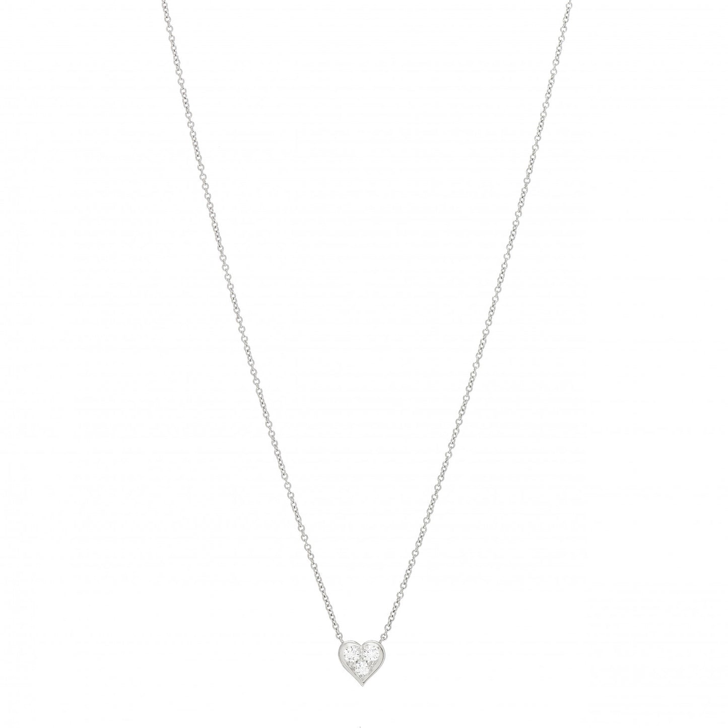 Platinum Diamond Heart Pendant Necklace