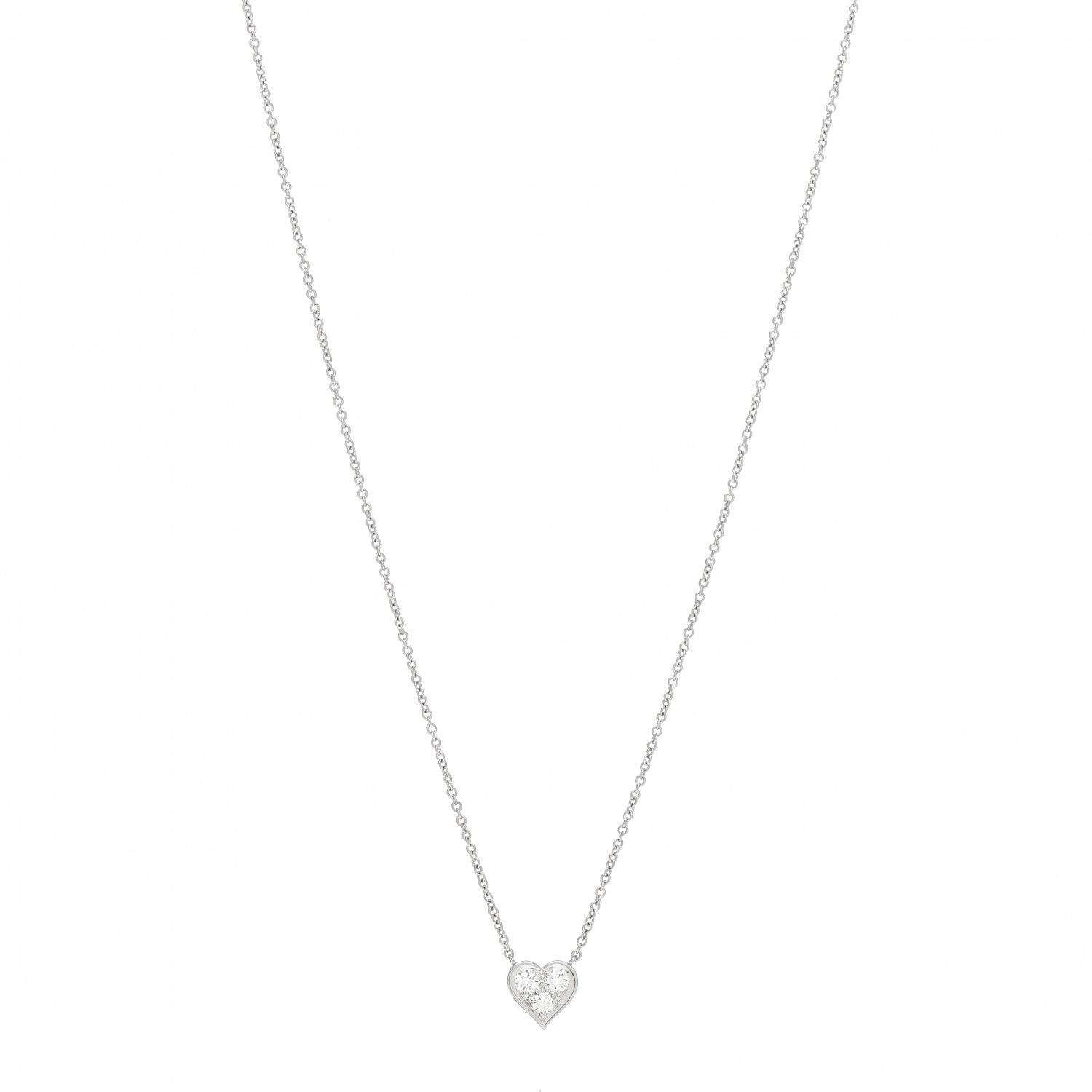Tiffany Platinum Diamond Heart Pendant Necklace 1 of 4