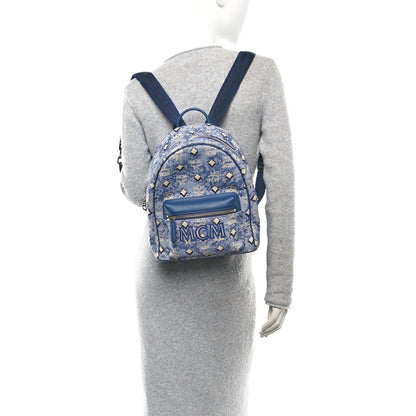 MCM Jacquard Monogram Small Backpack Blue 2 of 10