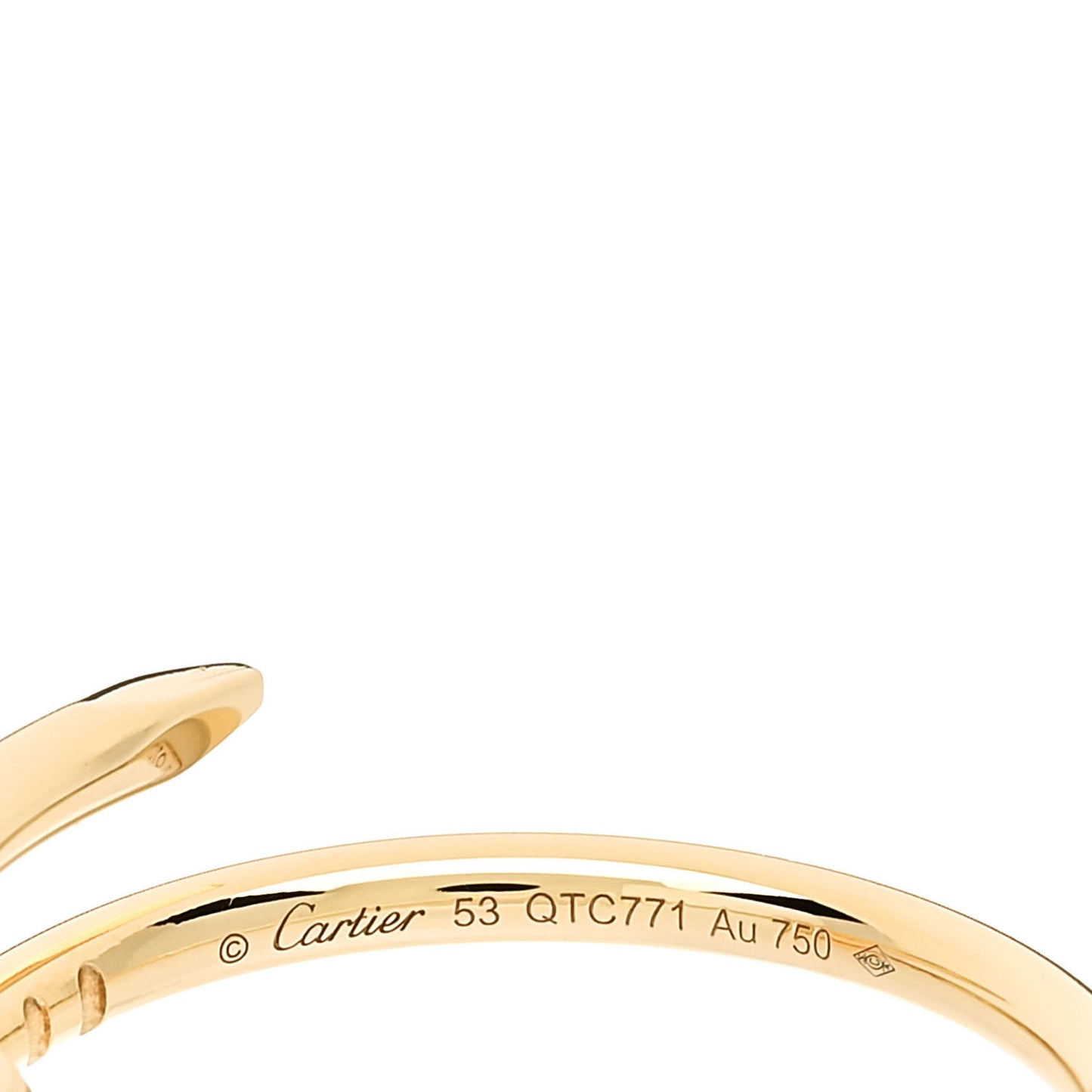 18K Yellow Gold Small Juste Un Clou Ring 53 6.25