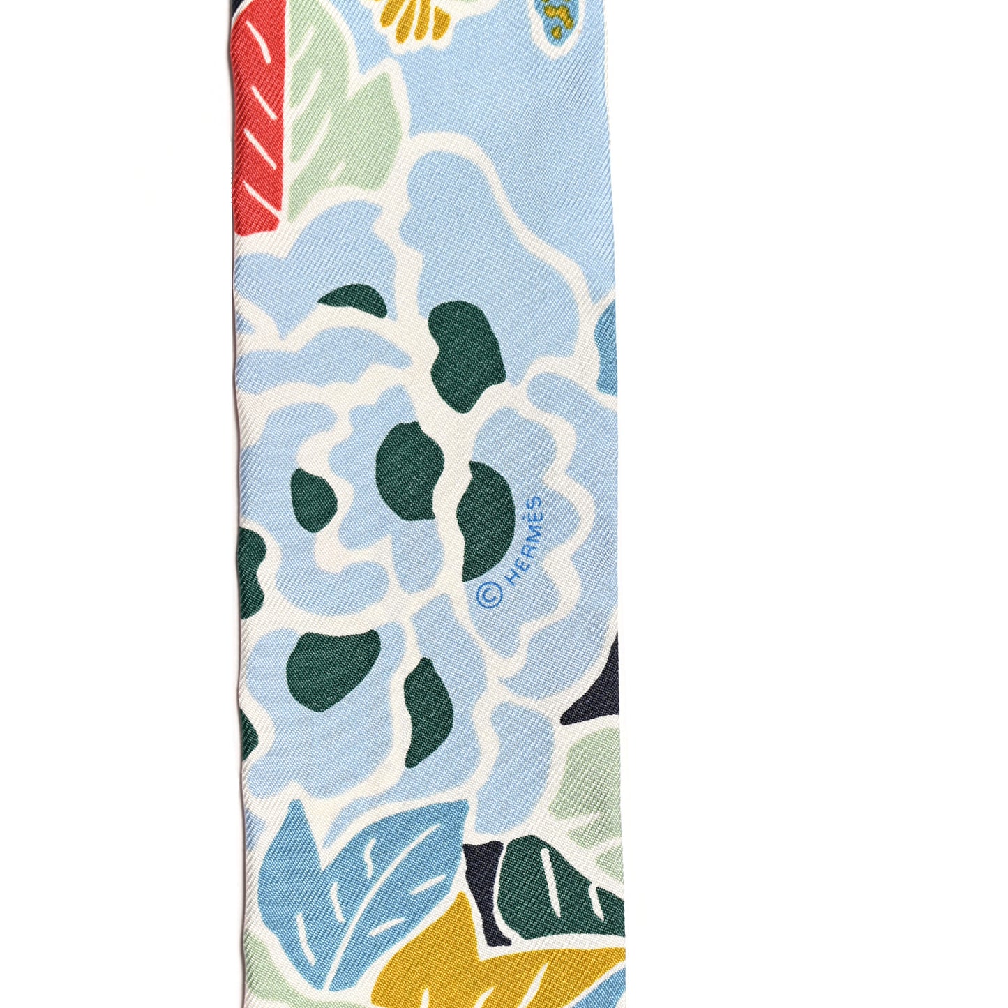 Silk Bingata Twilly Bleu Ciel Vert Rose