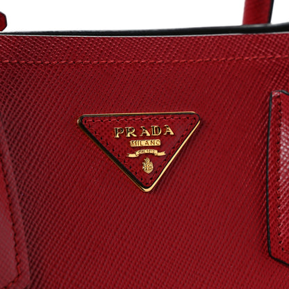 Prada Saffiano Cuir Medium Double Bag Fuoco Black 11 of 11