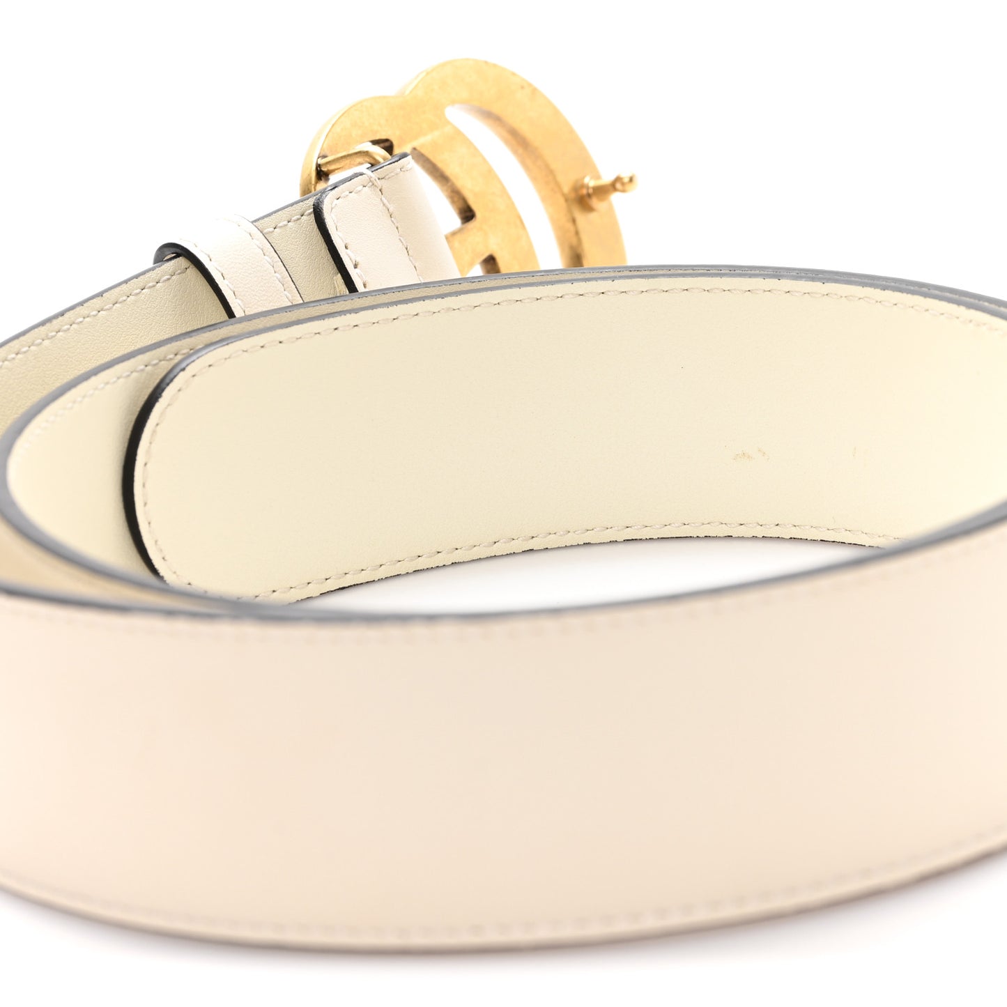 Calfskin Double G 40mm Belt 85 34 Mystic White
