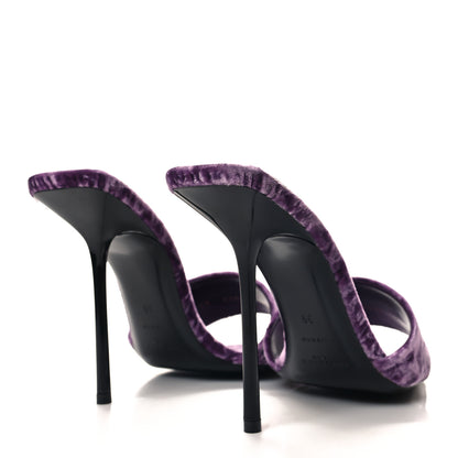Saint Laurent Velvet Baliqua 105 Mule Sandals 39 Malva 4 of 9