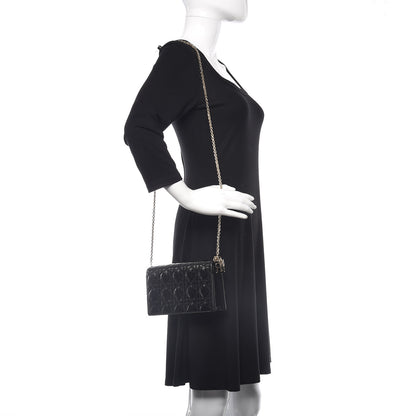 Christian Dior Patent Cannage Lady Dior Convertible Clutch Black 2 of 13