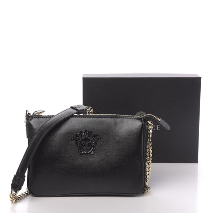 Versace Saffiano Calfskin Palazzo Chain Crossbody Black 10 of 10