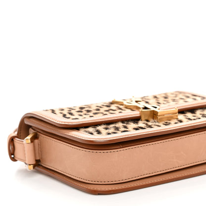 Saint Laurent Calfskin Hair Leopard Print Small Solferino Satchel Dust White 8 of 9