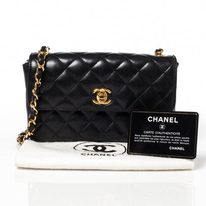 Chanel Lambskin Quilted Mini Flap Black 10 of 10