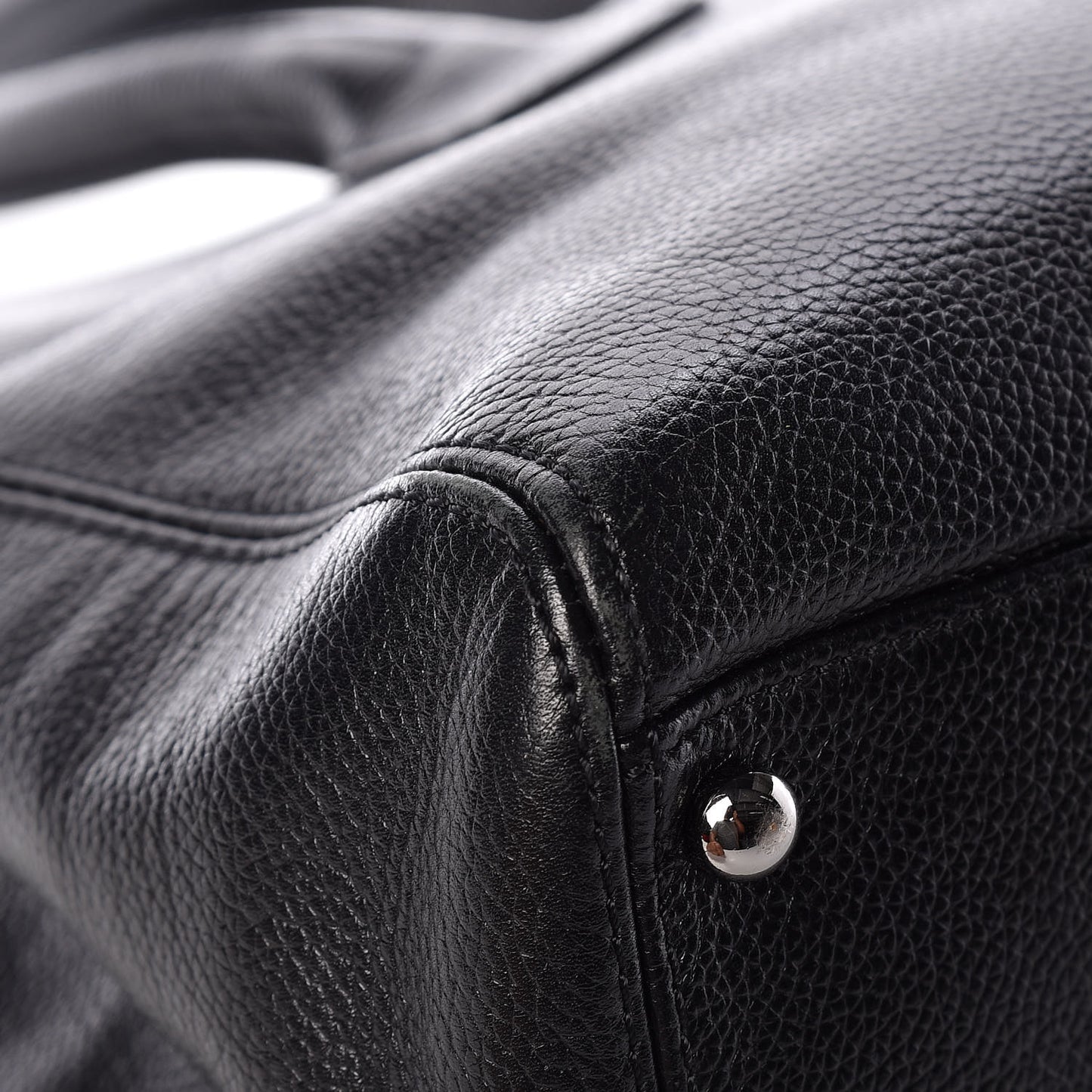 Calfskin Mademoiselle Lock Cerf Shopper Tote Black