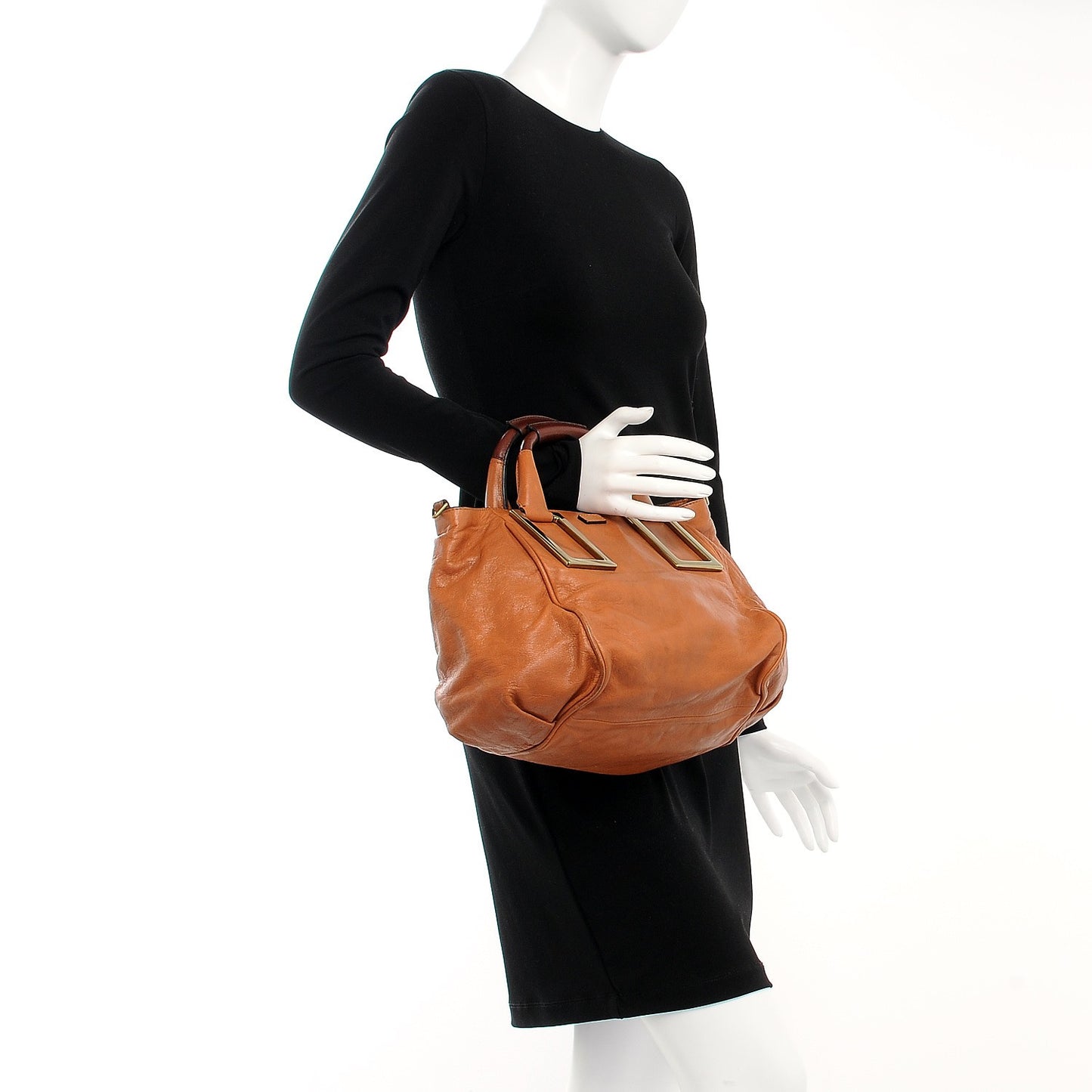 Tumbled Lambskin Medium Ethel Satchel Nutmeg Moka