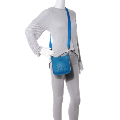 Hermes Taurillon Clemence Evelyne TPM Bleu Izmir Malachite 2 of 8