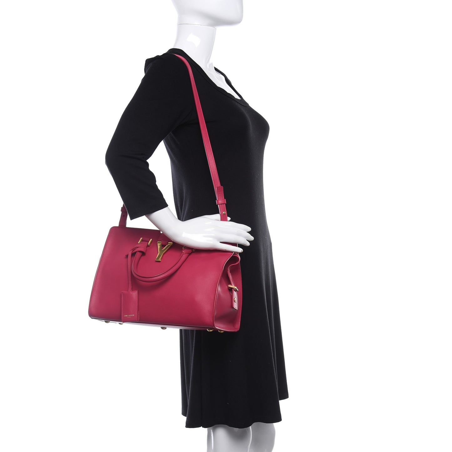 Calfskin Small Classic Y Cabas Fuchsia