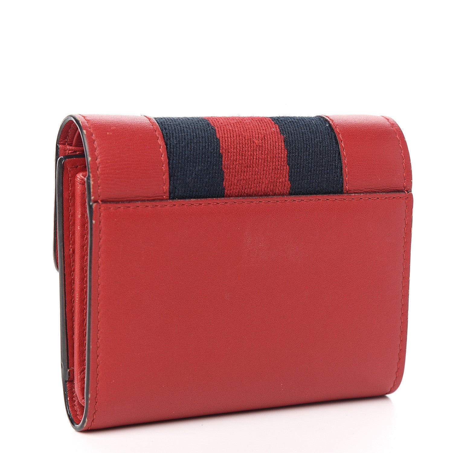 Gucci Calfskin Sylvie Wallet Hibiscus Red 2 of 7